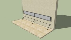 Folding bench bed for a protected space 2