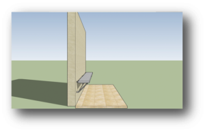 Folding bench bed for a protected space