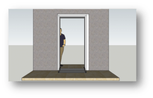 Folding door threshold - handicap accessibility